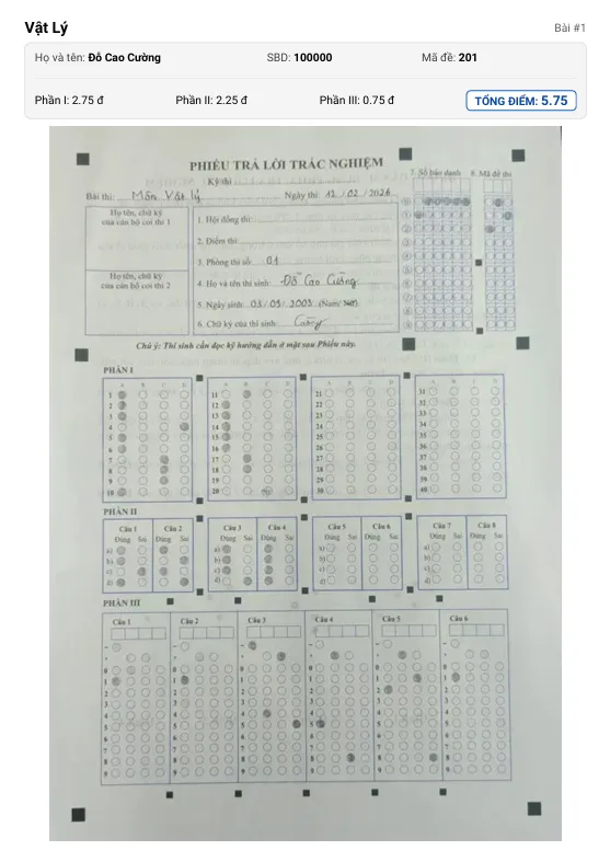 Bước 6: File PDF sau khi xuất điểm