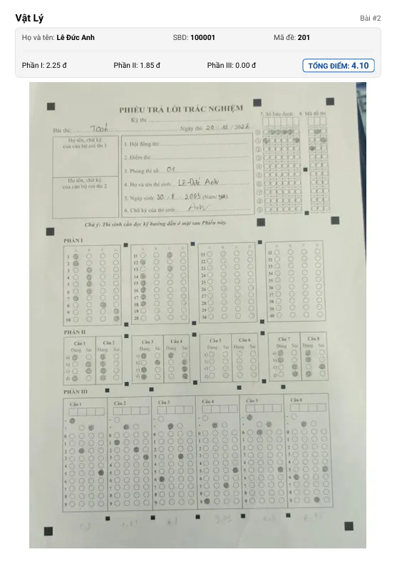 Bước 7: File PDF sau khi xuất điểm